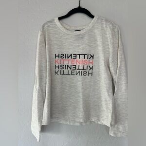 Kittenish Heather Grey/White Tee with Black‎ and Pink Accents